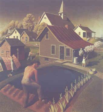 Grant Wood Spring in Town oil painting image